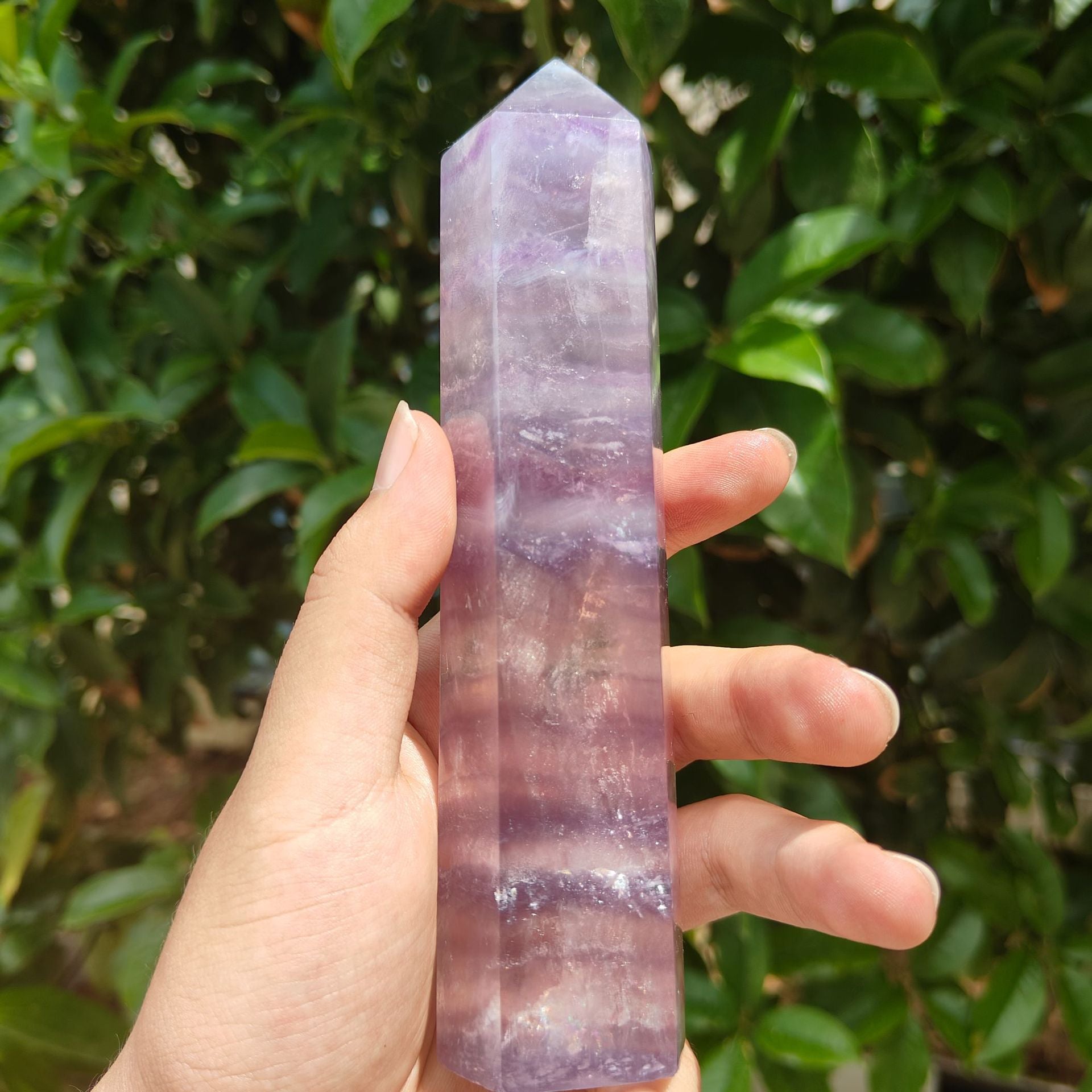 PURPLE FLUORITE SINGLE POINTED COLUMN-1