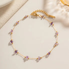 PURPLE NATURAL STONE STRESS RELIEF ANKLET zenstarstore