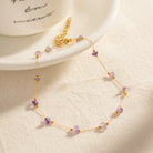 PURPLE NATURAL STONE STRESS RELIEF ANKLET zenstarstore