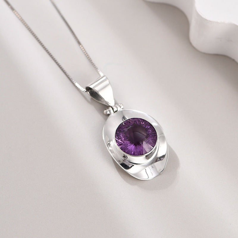 RAW AMETHYST STERLING SILVER PENDANT-1