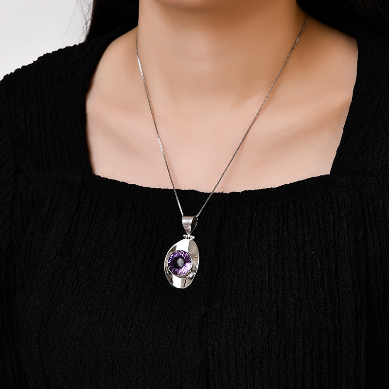 RAW AMETHYST STERLING SILVER PENDANT-2