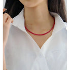 RED CORUNDUM BLOOMING CONFIDENCE DELICATE NECKLACE_1