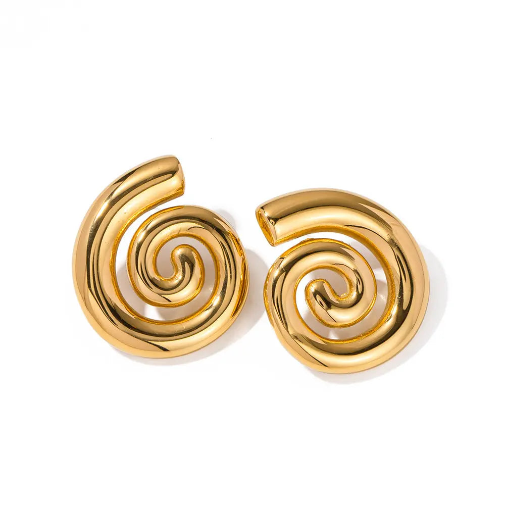 RITA THREADED TITANIUM STEEL EARRINGS-7