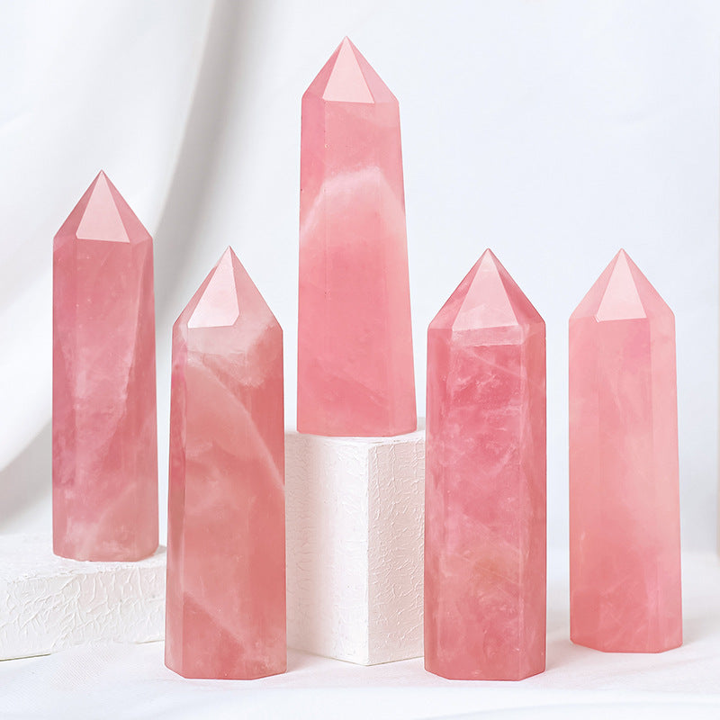 ROSE QUARTZ CRYSTAL HEXAGONAL PRISM-4