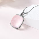 ROSE QUARTZ SQUARE PENDANT-3