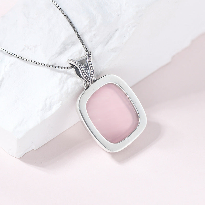 ROSE QUARTZ SQUARE PENDANT-6