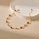 MULTI-COLORED ROUGH STONE HOPE ANKLET-3