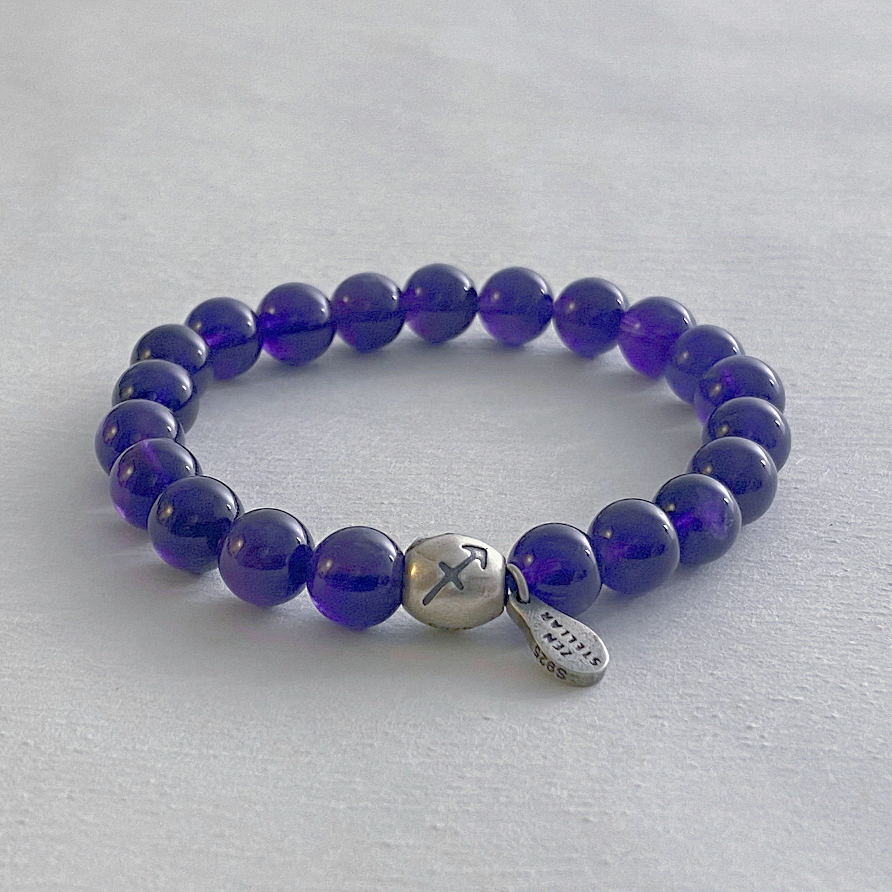 SAGITTARIUS AMETHYST CRYSTAL BEADS BRACELET-1