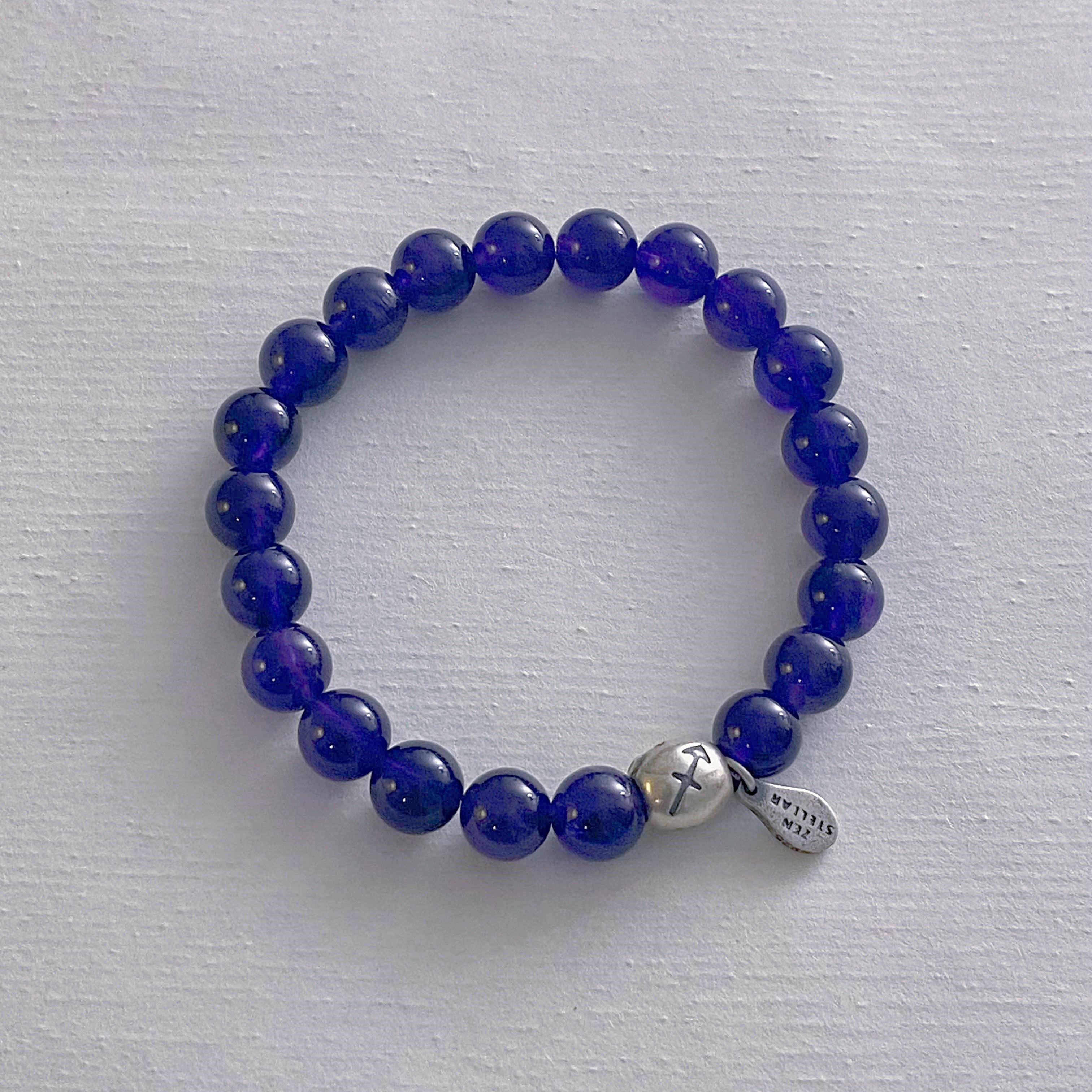 SAGITTARIUS AMETHYST CRYSTAL BEADS BRACELET-3