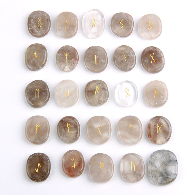 SEMI-PRECIOUS CRYSTAL RUNIC ALPHABET PATTERN-11