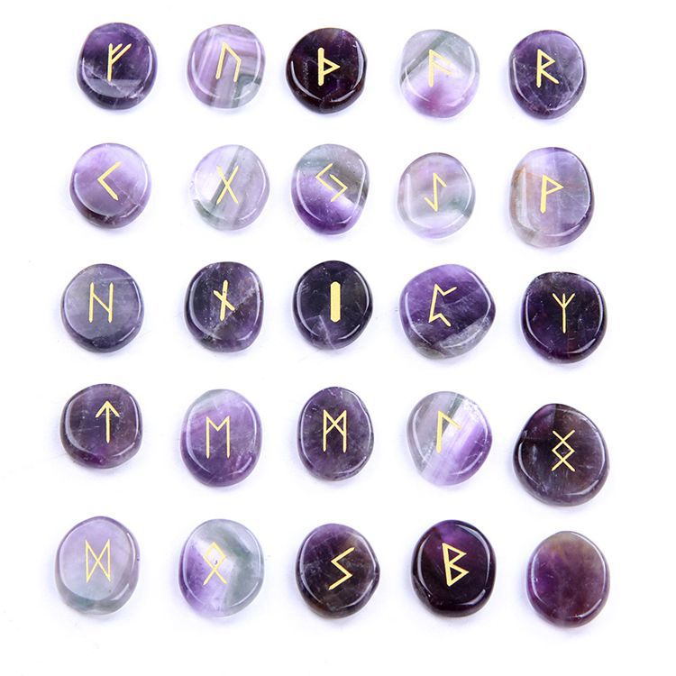 SEMI-PRECIOUS CRYSTAL RUNIC ALPHABET PATTERN-2