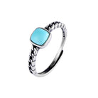 SQUARE TURQUOISE STERLING SILVER RING-5