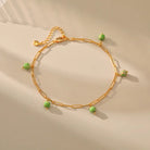 NATURAL STONE AND TURQUOISE STRESS RELIEF ANKLET-6