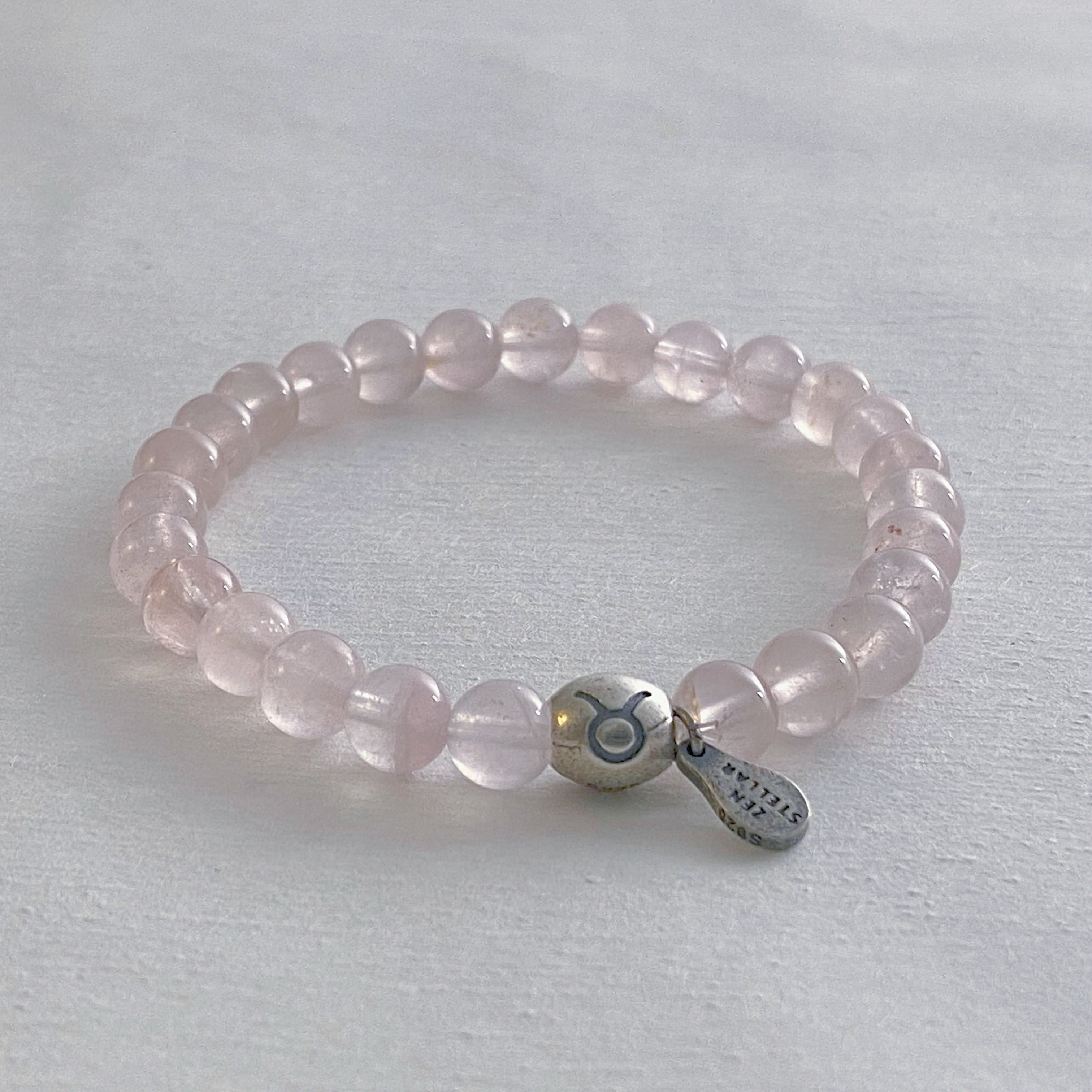 TAURUS ROSE QUARTZ CRYSTAL BEADS BRACELET-1