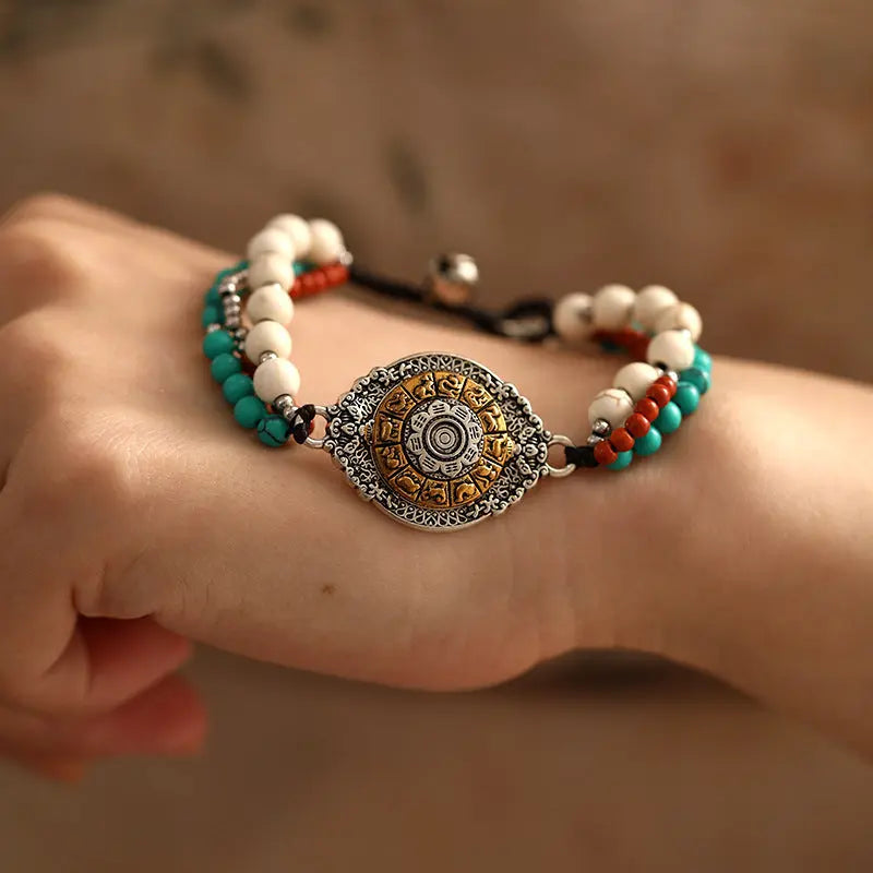 TIBETAN EYES OF HEAVEN BIG WHEEL BRACELETS-3