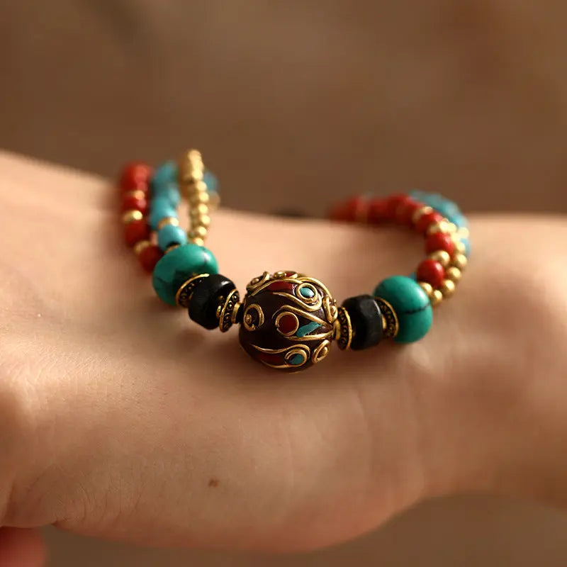 TIBETAN TRICOLOUR BEADS BRACELETS-3