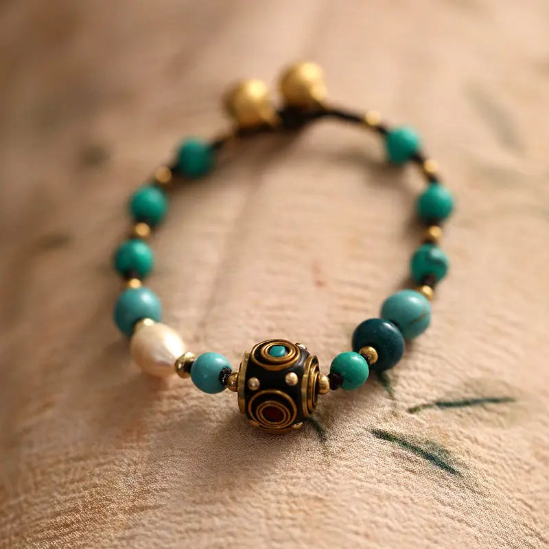 TIBET TURQUOISE PEARL BRACELETS-1