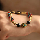 TIBETAN TURQUOISE GOLD BEAD BRACELETS-3