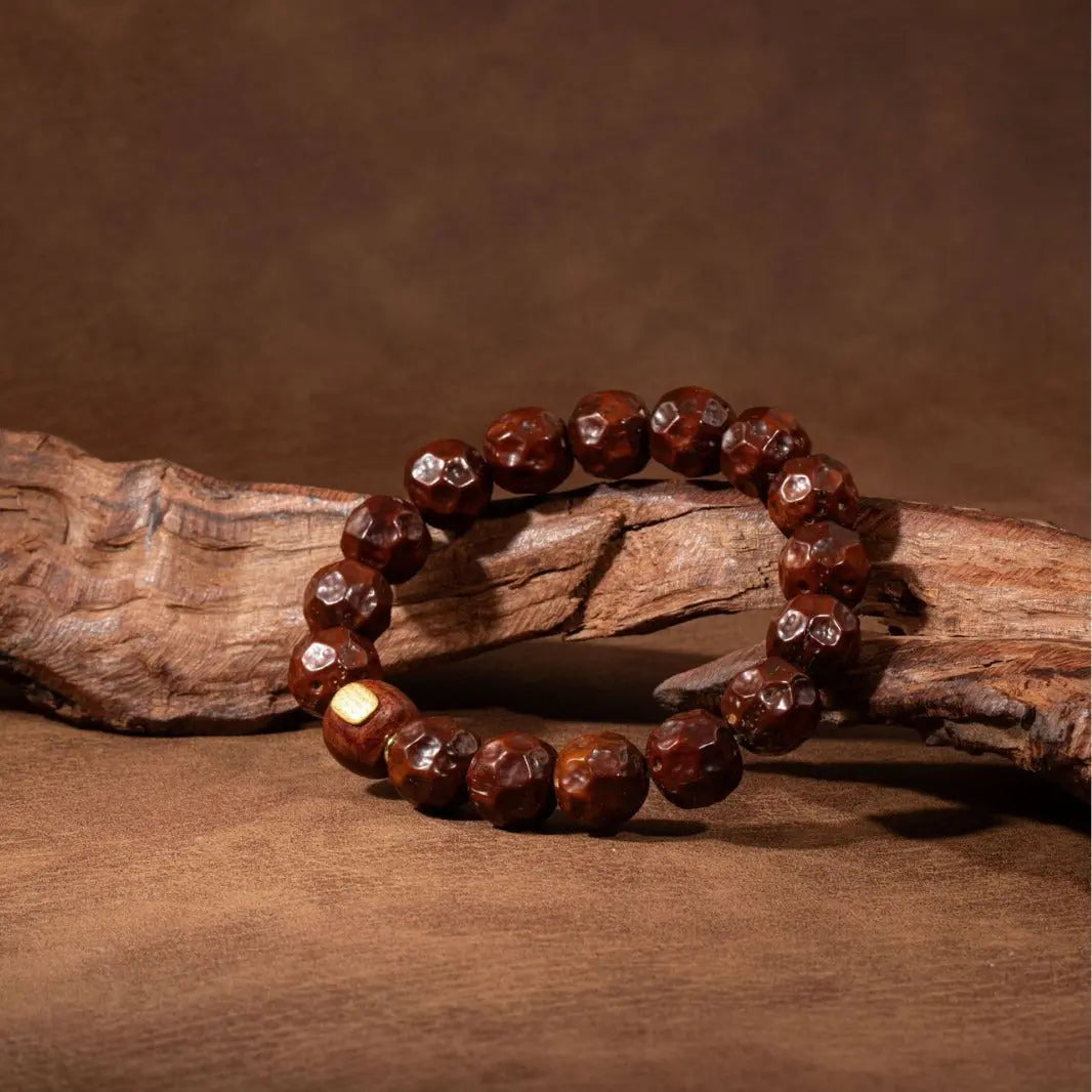 TIBET CRATER FLOWER WOOD PEAR BRACELET-2