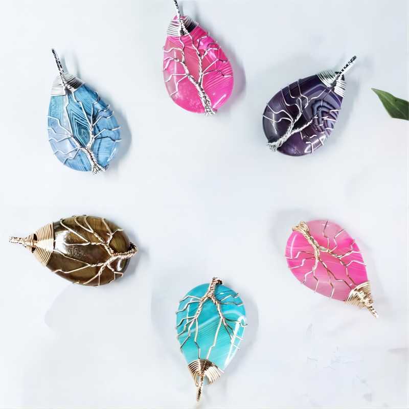 TREE OF LIFE WATER DROP CRYSTAL PENDANT-1