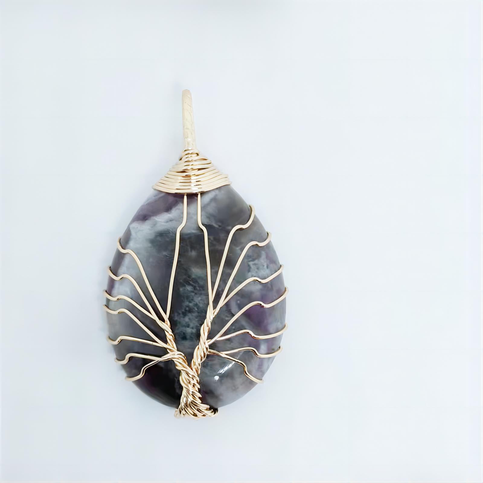 TREE OF LIFE WATER DROP CRYSTAL PENDANT-4