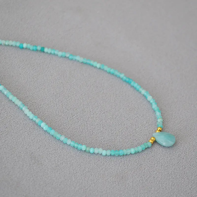 TURQUOISE AMAZONITE INSPIRE BRAVERY NECKLACE-1