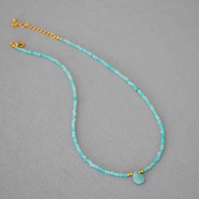 TURQUOISE AMAZONITE INSPIRE BRAVERY NECKLACE-3