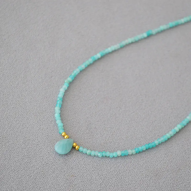 TURQUOISE AMAZONITE INSPIRE BRAVERY NECKLACE-4