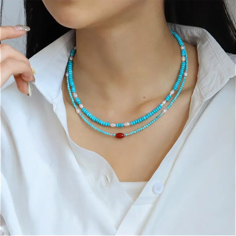 TURQUOISE ANTI-MALICIOUS SHORT NECKLACE-1