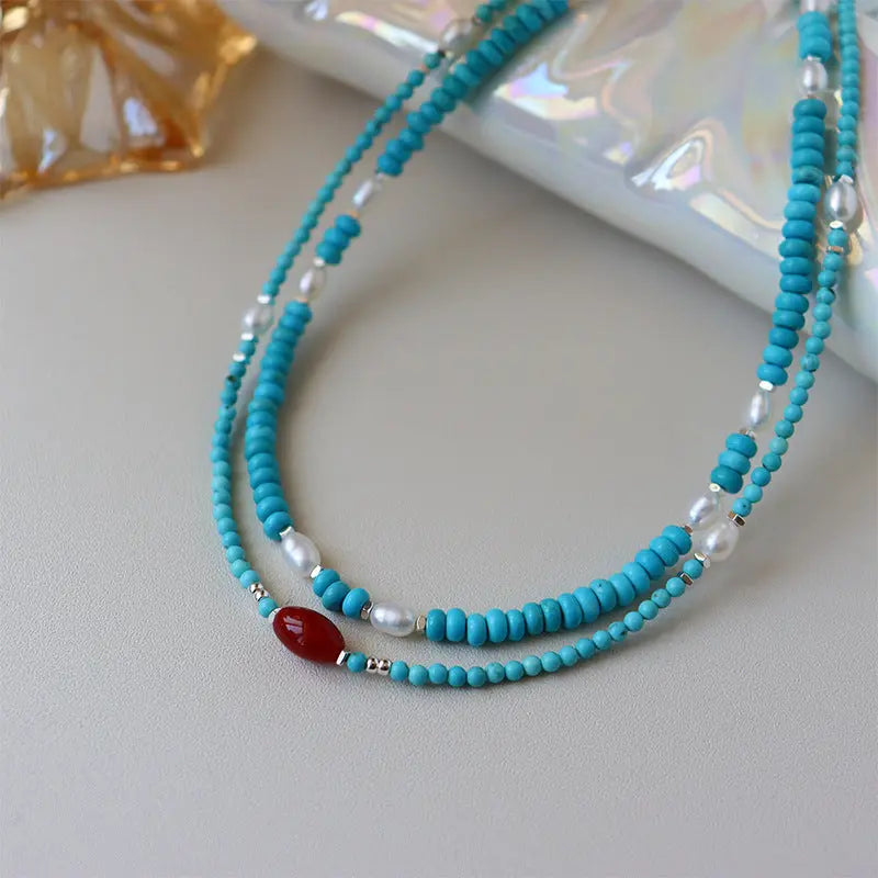 TURQUOISE ANTI-MALICIOUS SHORT NECKLACE-3