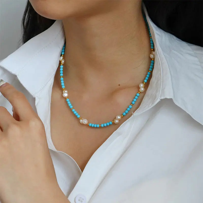 TURQUOISE EYE TREATMENT SHORT NECKLACE-1