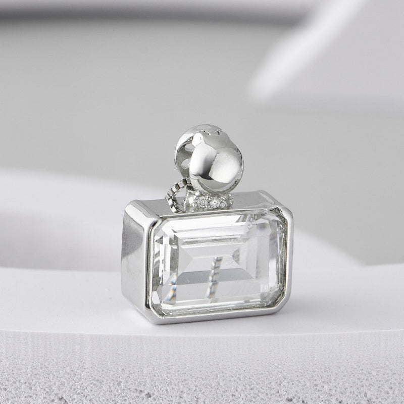 WHITE CRYSTAL SQUARE PENDANT-4