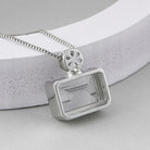 WHITE CRYSTAL SQUARE PENDANT-5