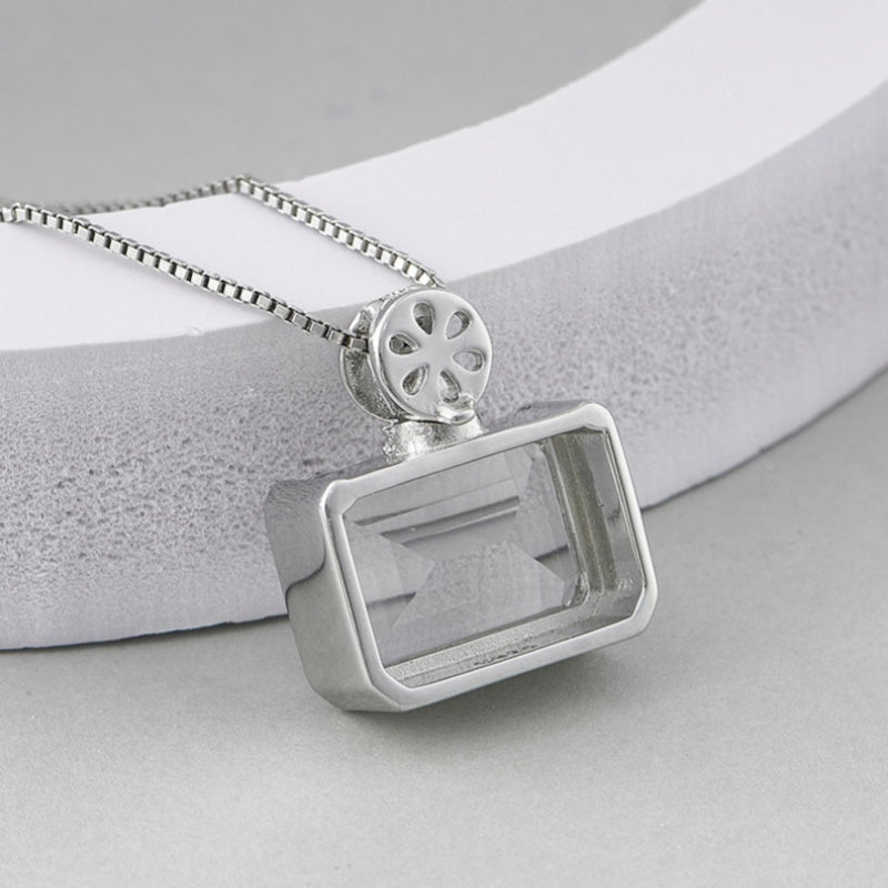 WHITE CRYSTAL SQUARE PENDANT-5