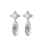 WHITE CRYSTAL TEARDROP-SHAPED FACETED EARRINGS-5