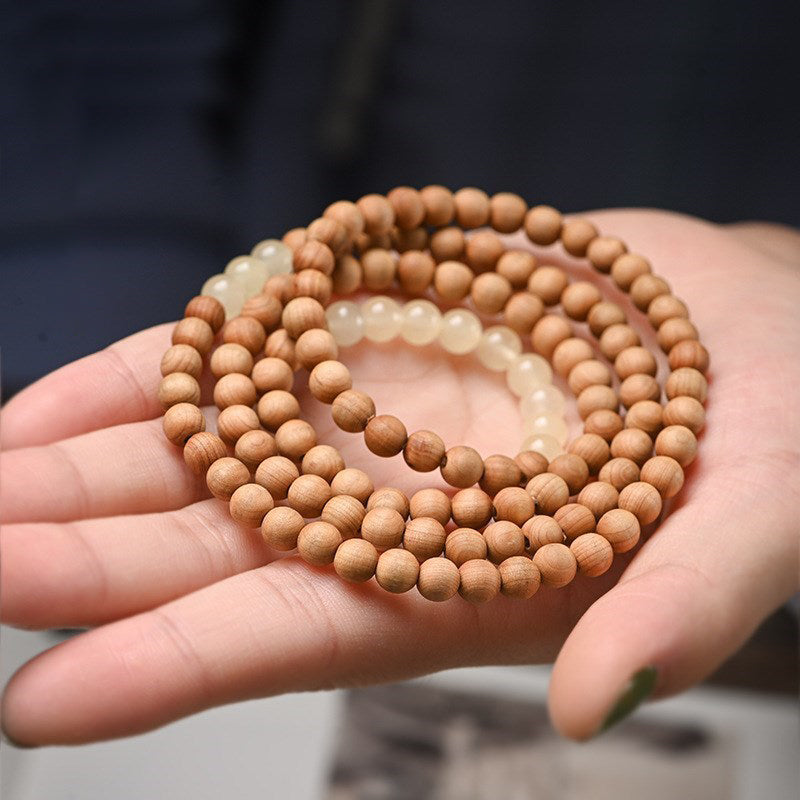 YELLOW CHALCEDONY WOODEN BRACELETS-2