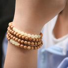 YELLOW CHALCEDONY WOODEN BRACELETS-3